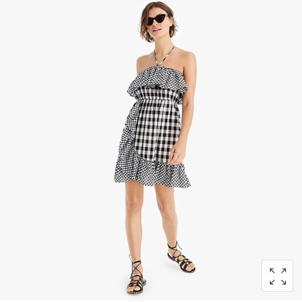 Jcrew organic cotton plaid dress